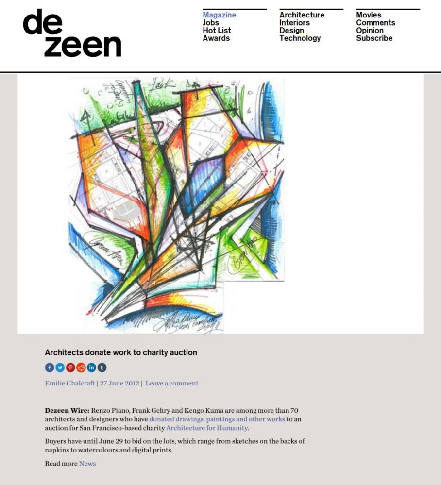 MCA Online articles Dezeen Donation